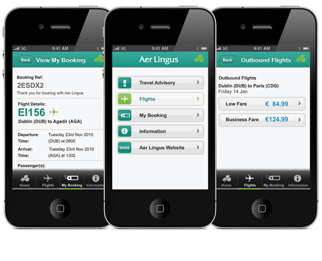 Aer Lingus app illustrations