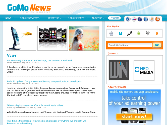 GoMo News website screenshot