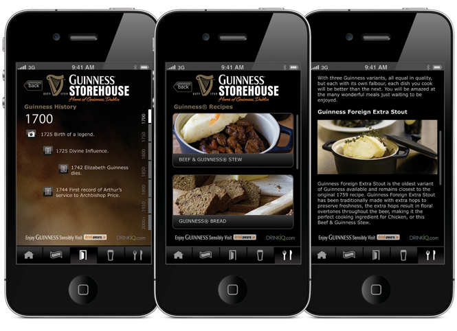 Guinness Storehouse app screenshots