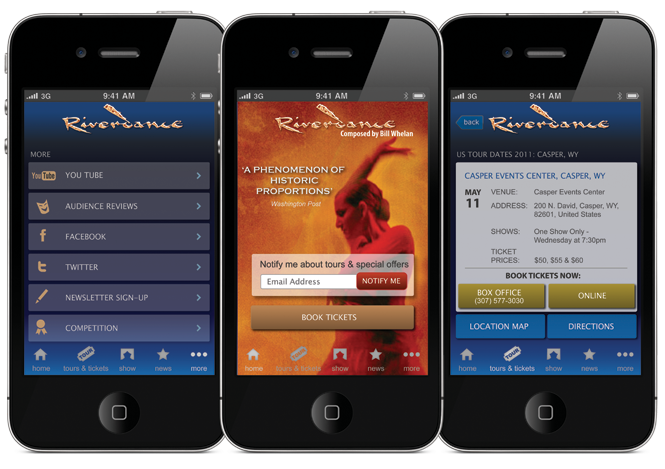 Riverdance app screenshots